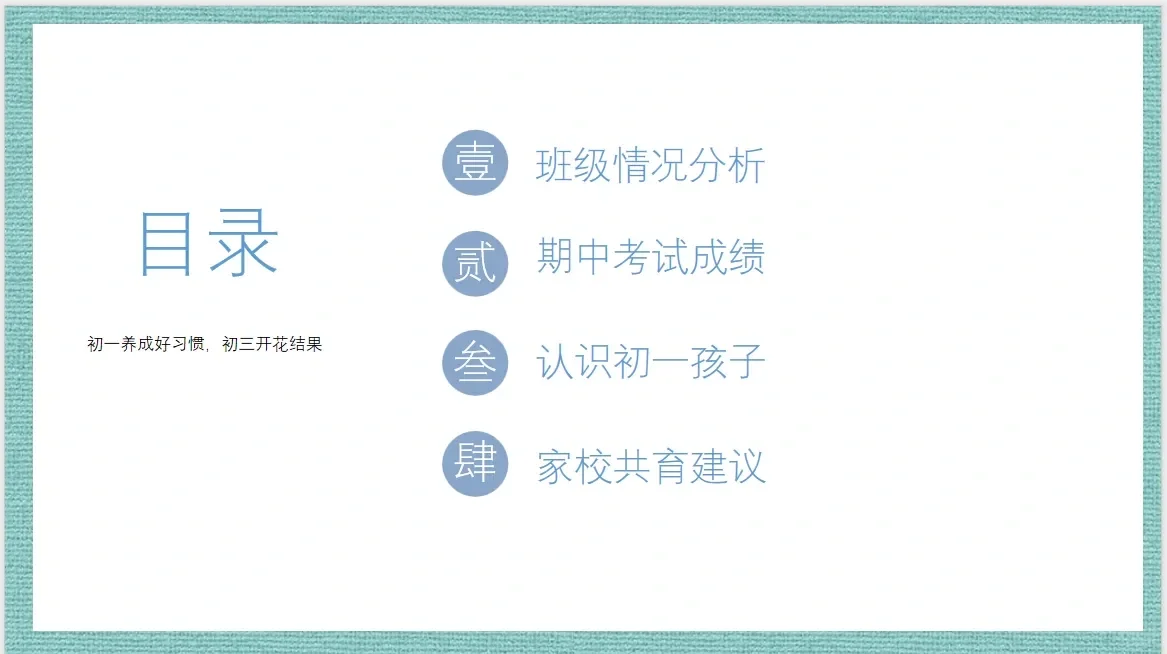 初一期中家长会