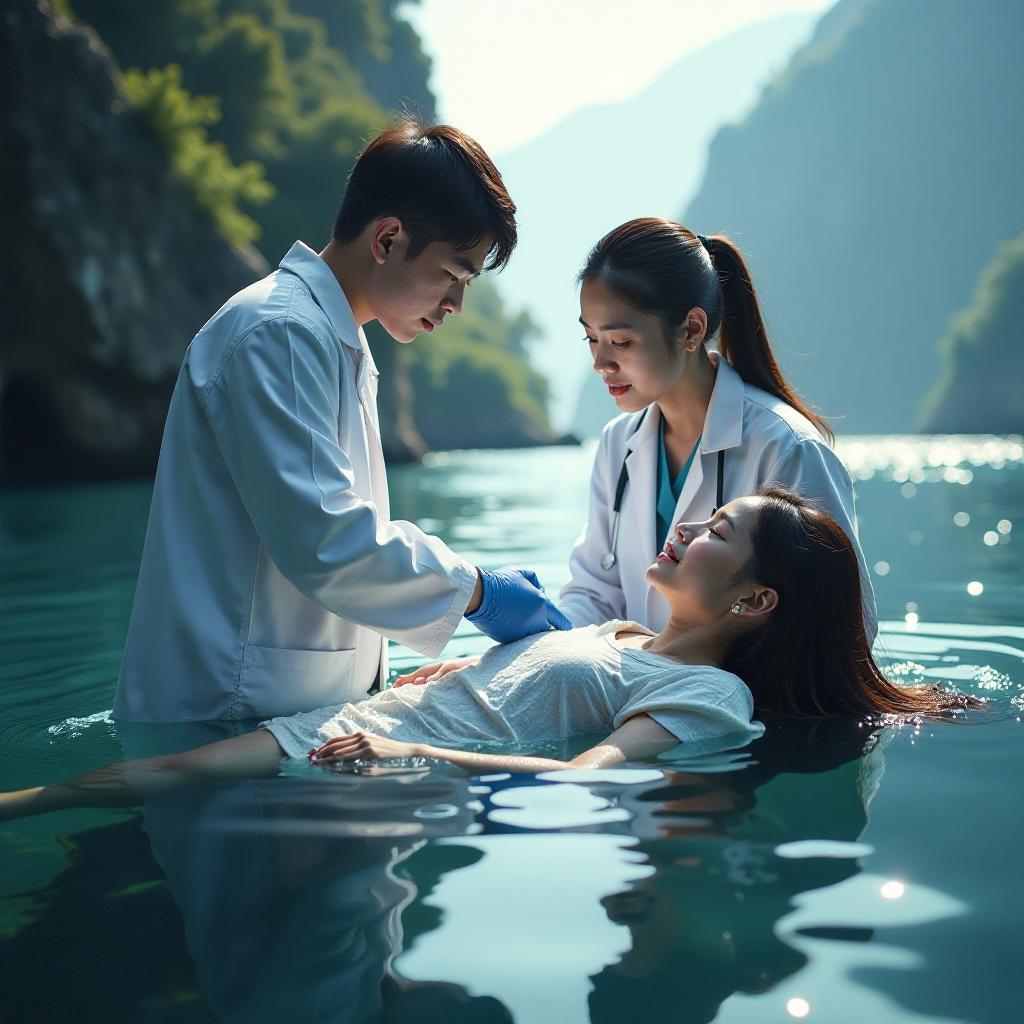找到了！海南万宁沙滩上，女子溺水，一男子给她做心肺复苏，被网友质疑按的位置不对，