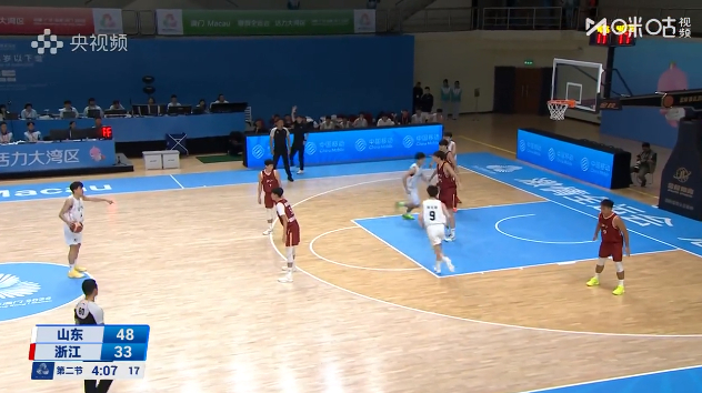 没想到啊，山东u18居然会用一个无内线阵容来打浙江，而且上半场效果还挺好。