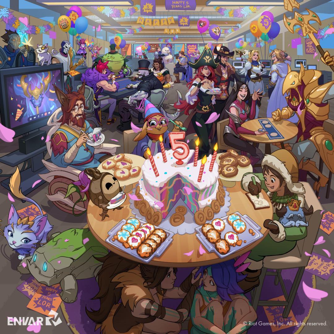 LOR符文之地传说 5周年宣传图设计稿英雄联盟
