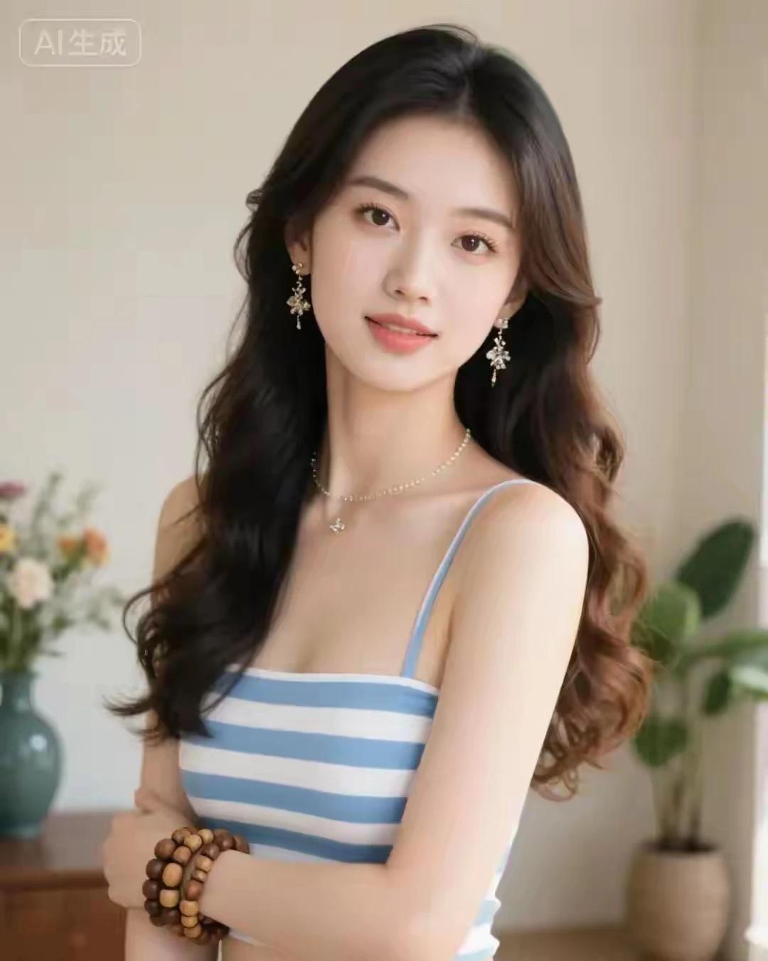 清水出芙蓉，天然去雕饰。
眉清目秀，美若冠玉。
明眸皓齿，冰肌玉骨。
二八佳人，