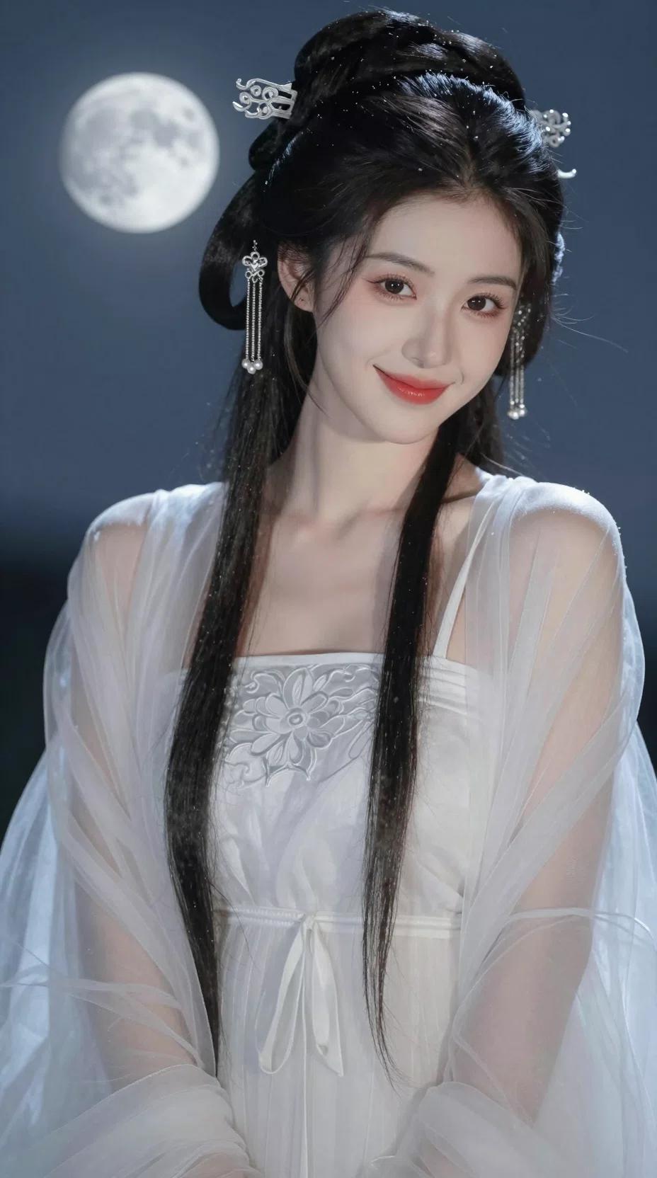 💡 画面核心元素解析
色调与氛围：整体以纯白与墨黑构成强烈对比，辅以清冷的灰蓝