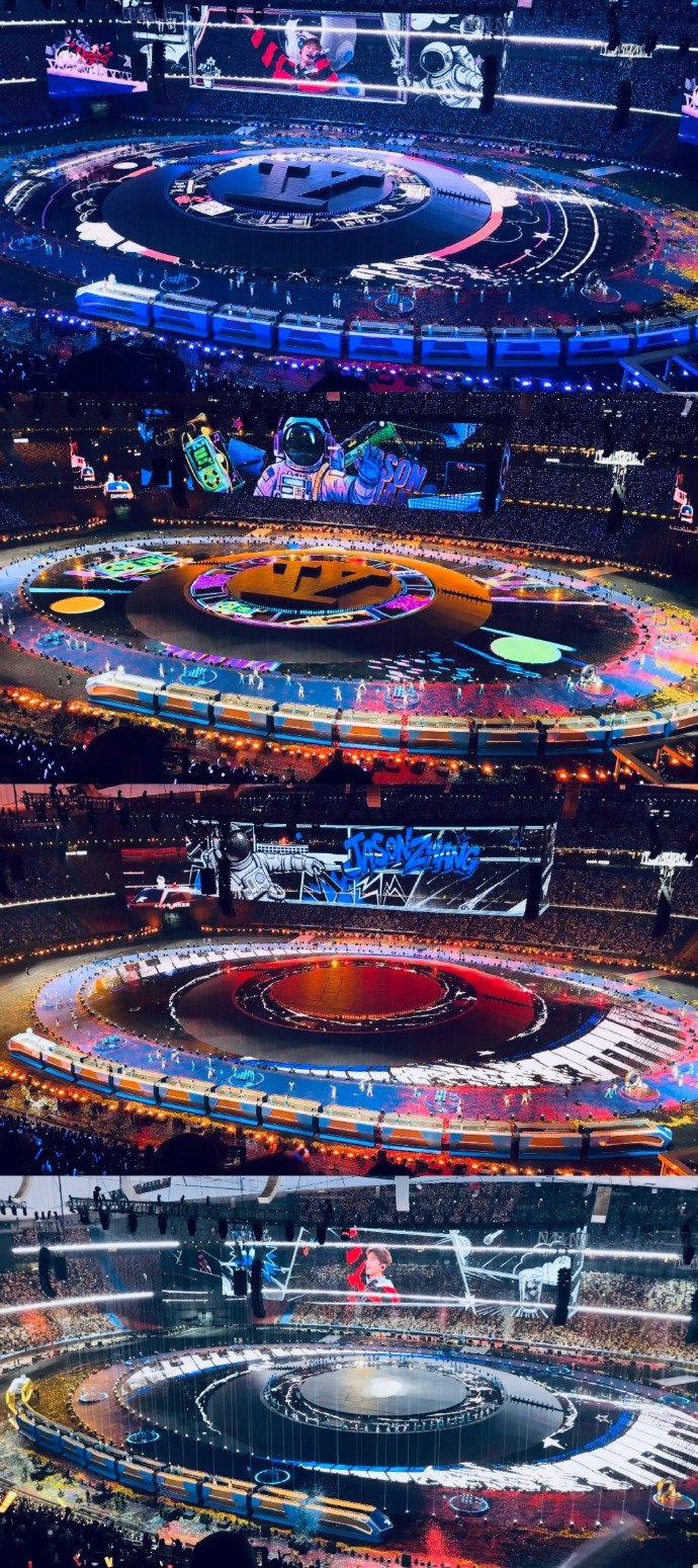 张杰鸟巢舞台美成啥样了 张杰鸟巢舞台火车巡游、四面屏、悬浮屏、全地屏一应俱全，舞