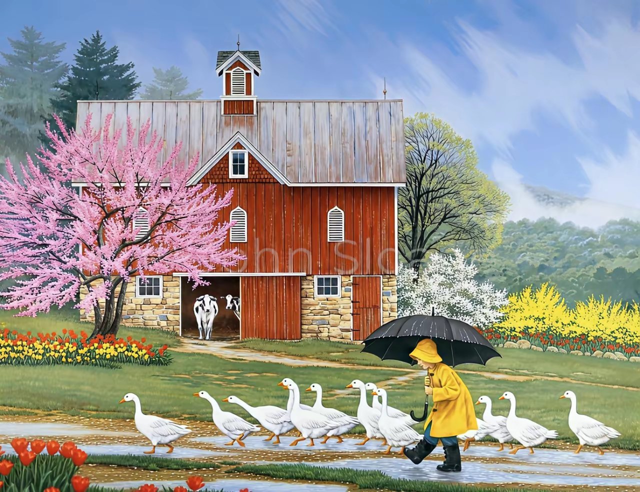 美国画家John Sloane传世经典《Country Seasons 乡村四季