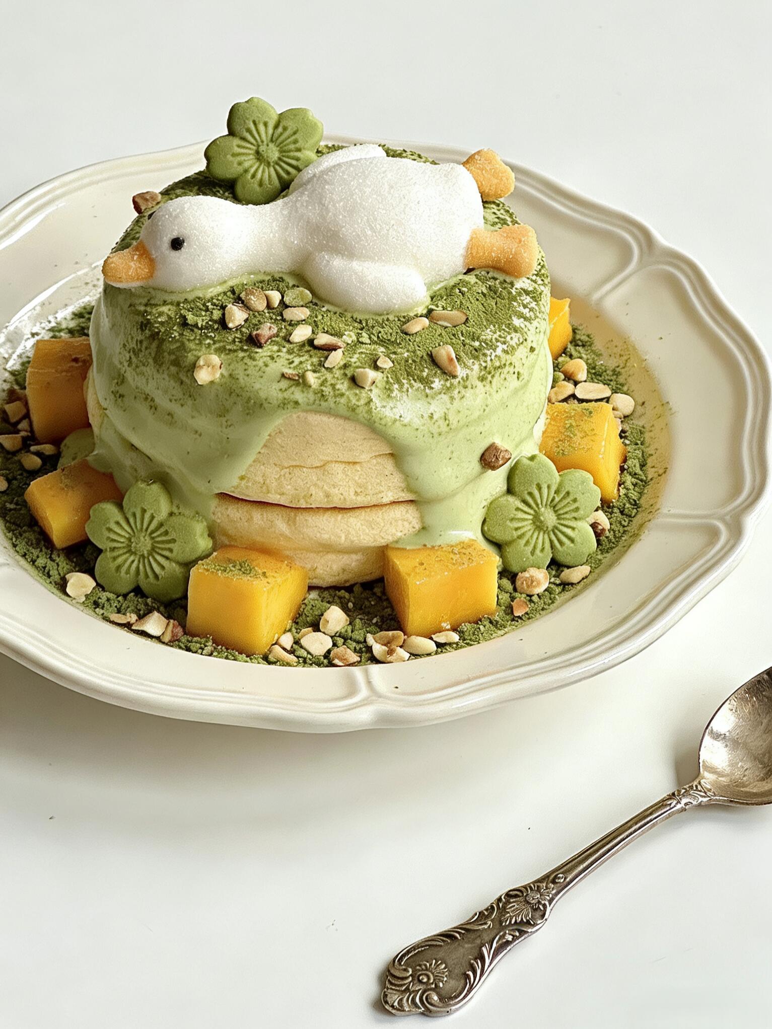 躺平鸭抹茶舒芙蕾松饼🥞 