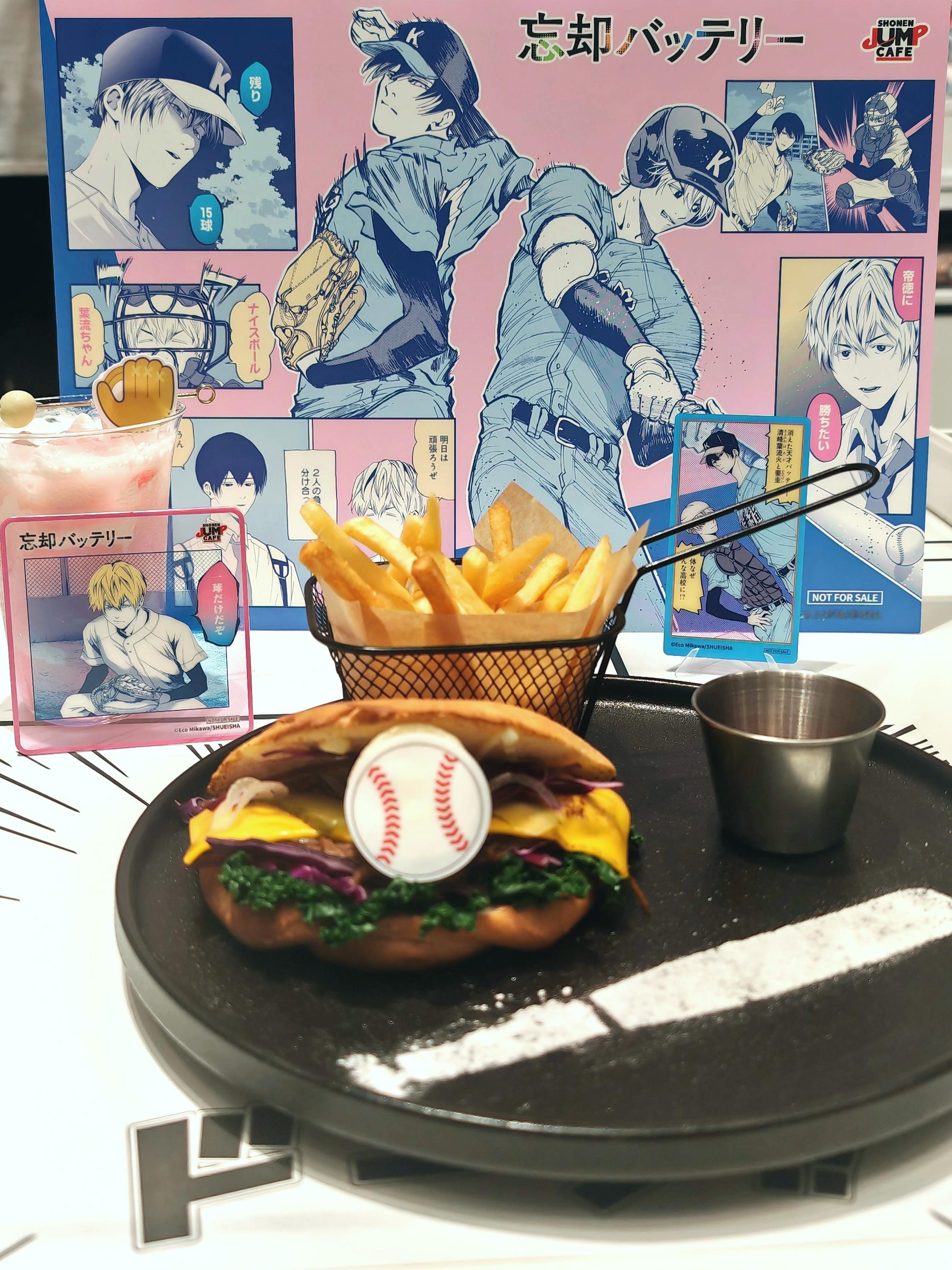 打卡了jumpcafe新上的忘八套餐⚾没有人能拒绝这个原画餐垫，配色也好看！失忆