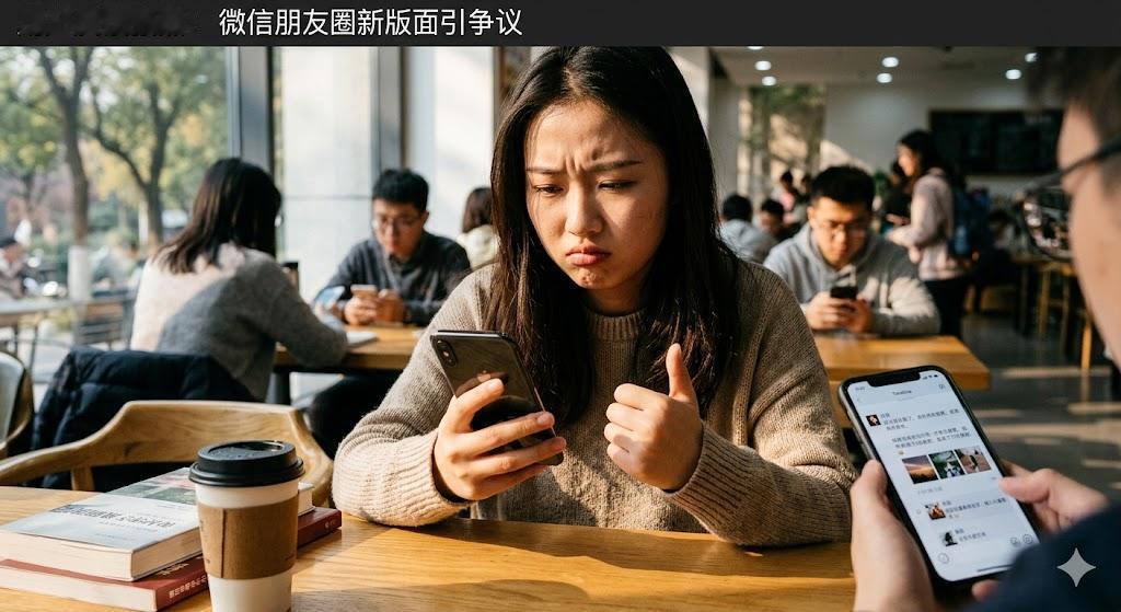 最近不少人刷朋友圈时发现，界面好像悄悄变了。原本文字是在图片旁边，现在很多人的显
