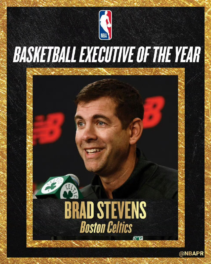 史蒂文斯再度当选最佳经理 凯尔特人队史蒂文斯当选本赛季NBA最佳总经理，这是史蒂