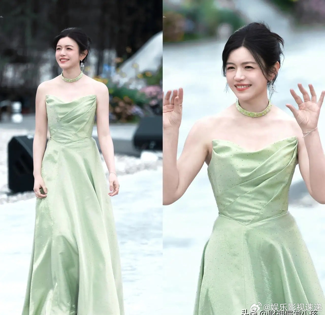 她一出场，你第一反应不是“这裙子真美”，而是“我心情怎么突然变好了”。在峨眉山红