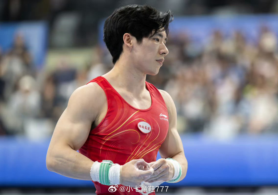 第十五届全运会男子体操单杠决赛，湖南队选手张博恒以14.860分夺金，本届全运会