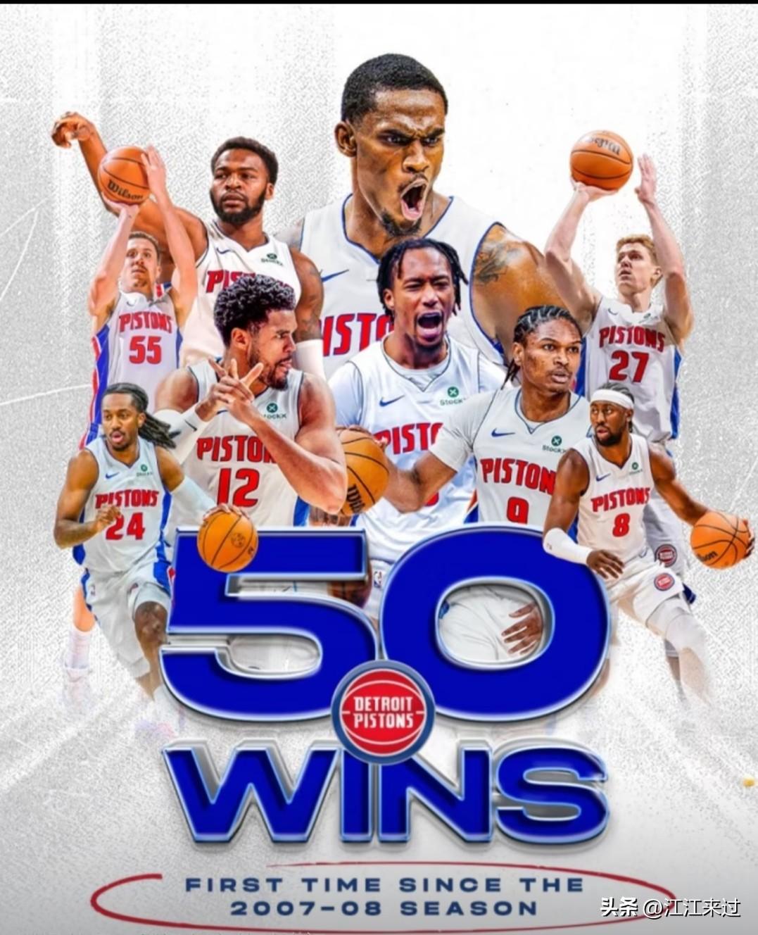 这难道就是坎宁安气胸的原因么？活塞官方赛后发布的50胜海报中，竟然没有坎宁安，坎