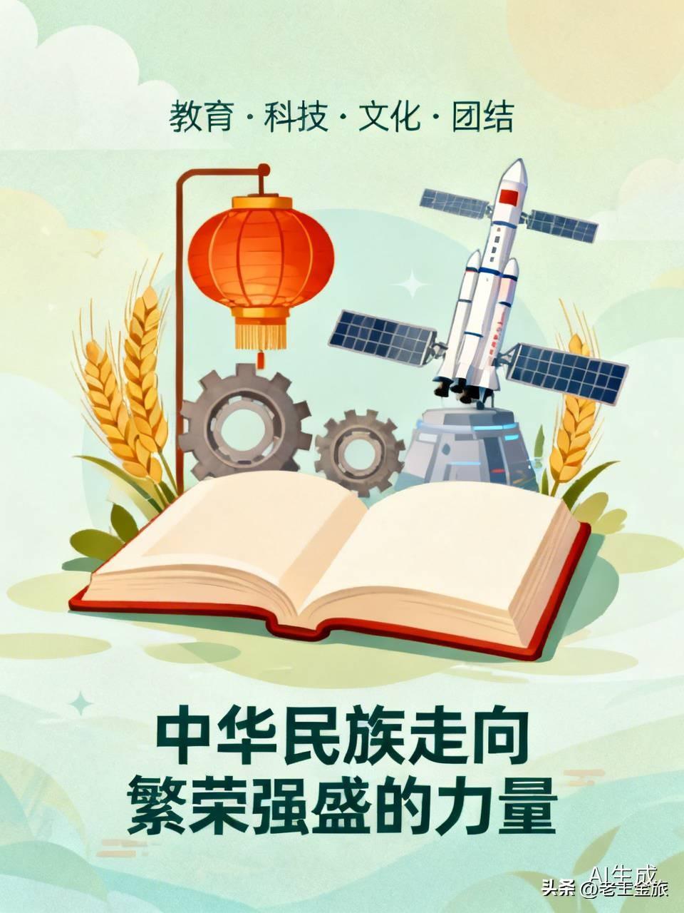 要让中华民族走向繁荣、强盛，教育和科技是关键。教育能培养高素质人才，像华为投入大