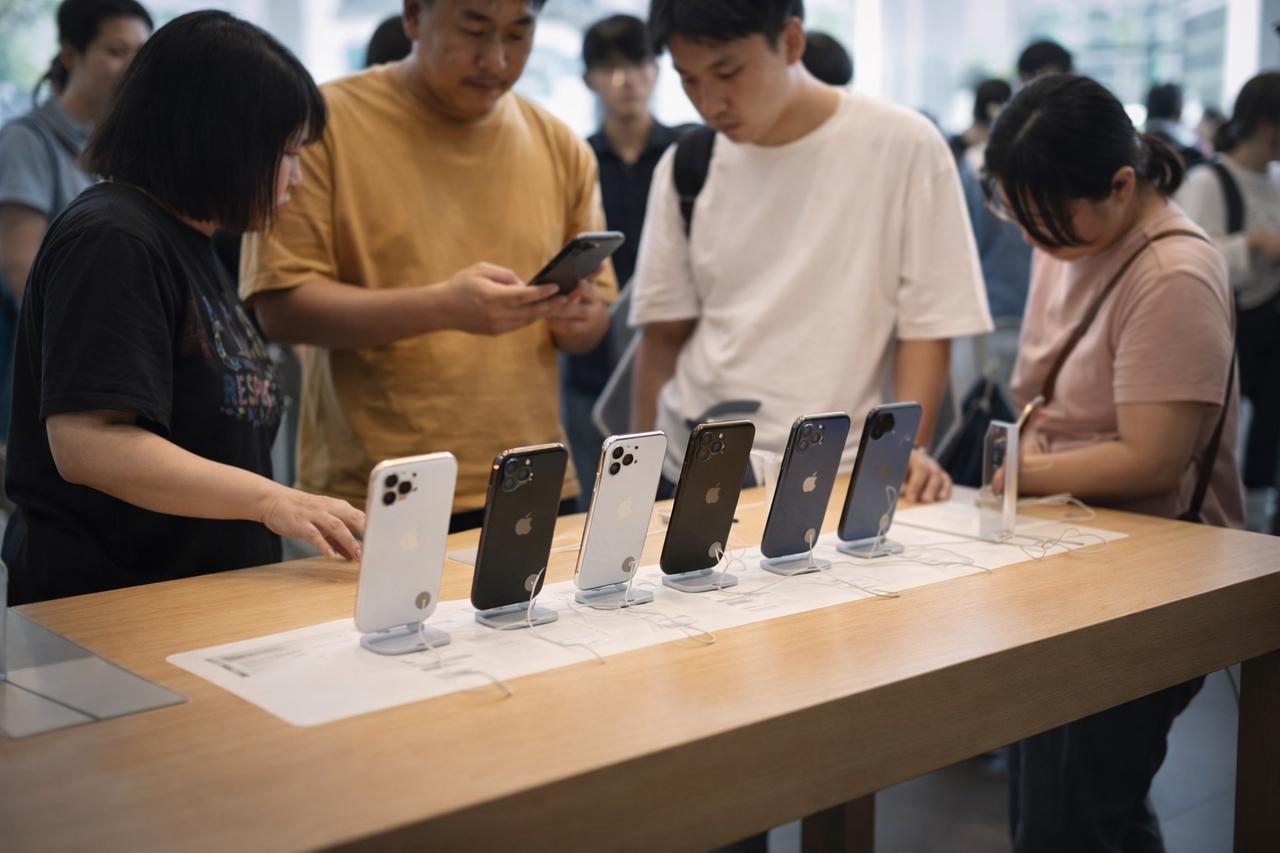 iPhone 全球销量同比大涨，

当行业都在讲 AI、讲折叠机、讲下一代形态时