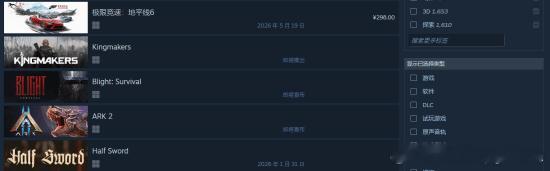 Steam愿望单TOP10：《深海迷航2》居榜首本周榜单整体格局稳定，但《极限竞