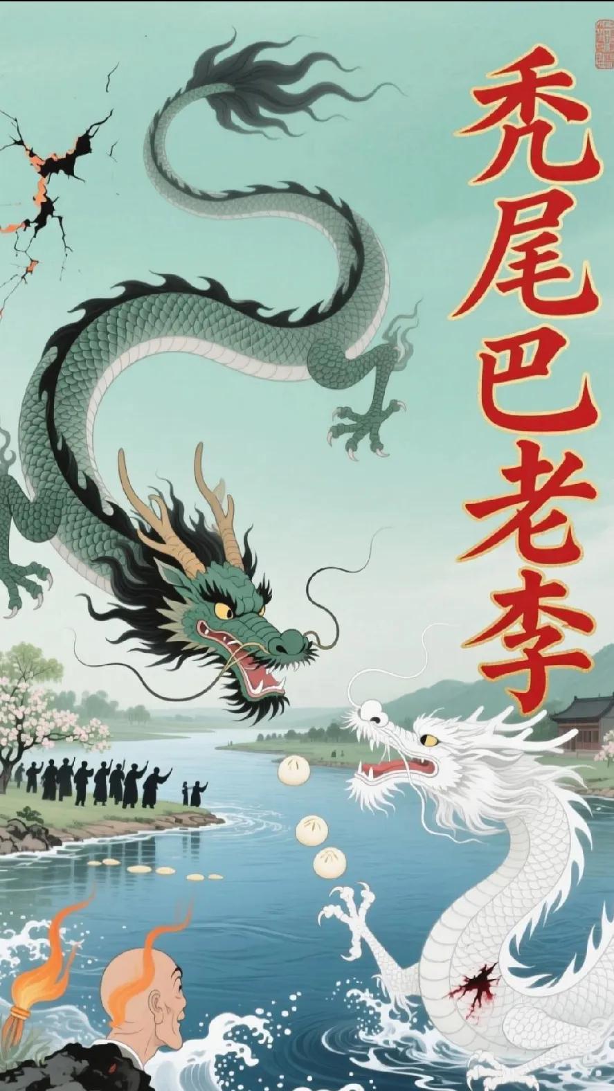 《秃尾巴老李》
 原创
秃尾黑龙怀孝肠，
行云布雨护农桑。
孤身镇渡龙江水，
千