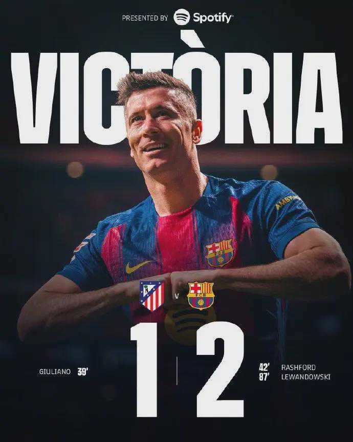 VAR两度改判引众怒！莱万绝杀助巴萨7分领跑，西蒙尼的棋盘才开局一场2-1，巴萨