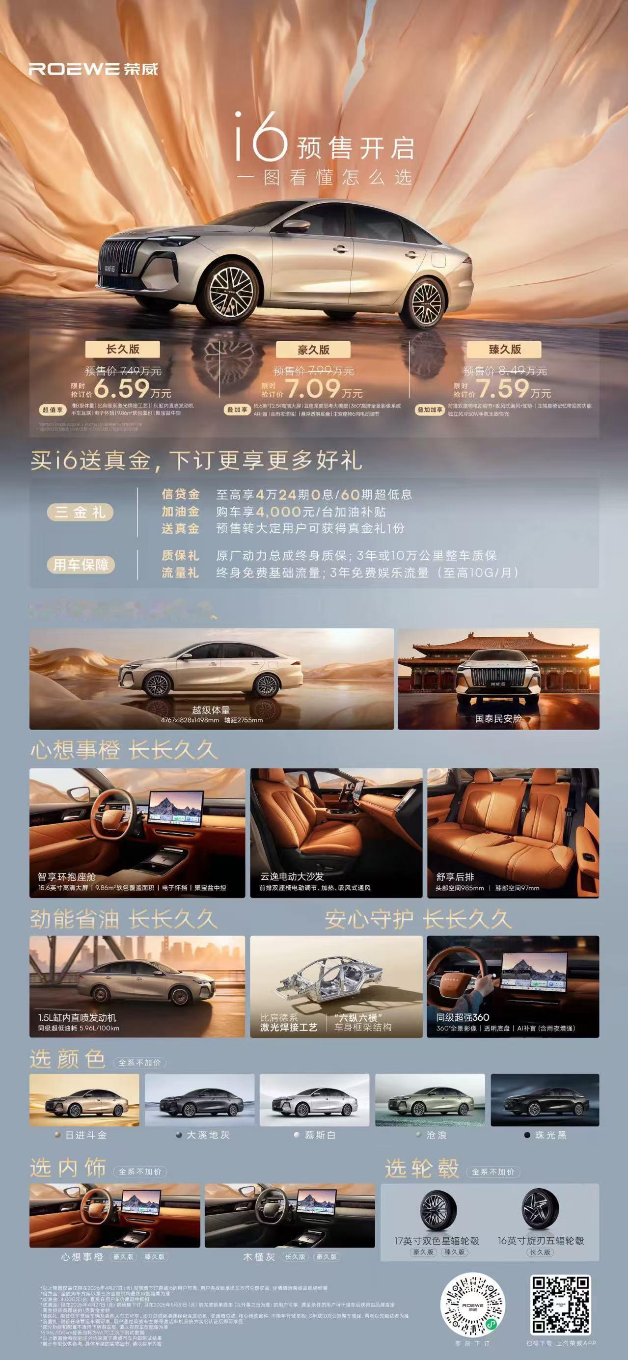 荣威i6预售开启
限时抢订价 6.59 万元起
一图教你怎么选
荣威i6预售6万