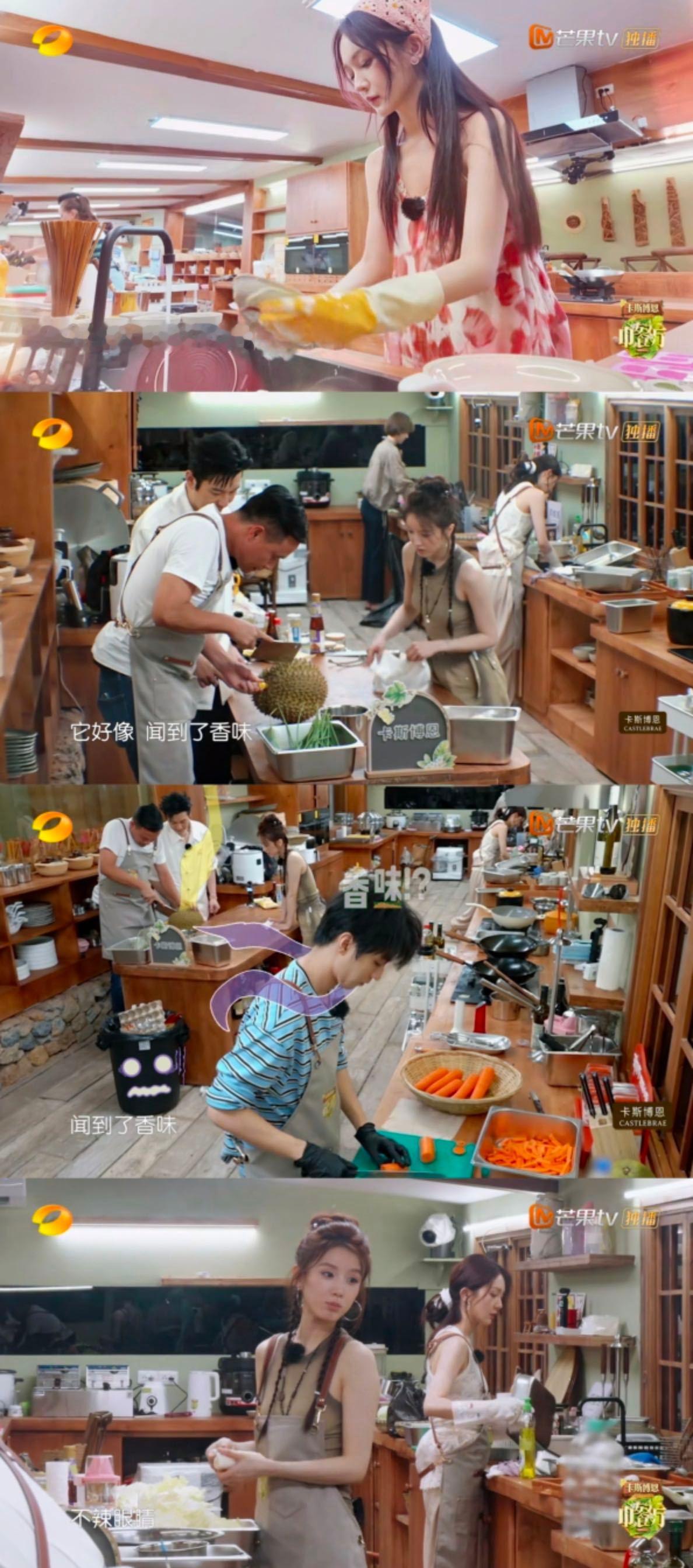 怎么剪也不掉靳梦佳的努力节目组只是想整合大家忙碌的后厨片段，结果网友惊喜发现随处