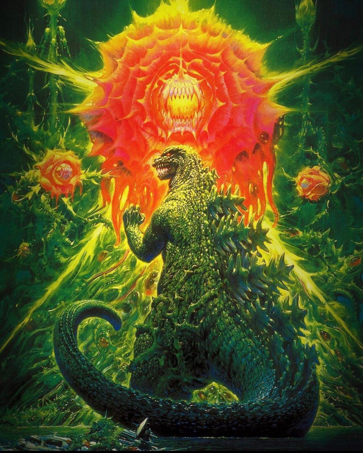 非常漂亮的哥斯拉艺术海报来自艺术家Noriyoshi Ohrai1989年的《哥