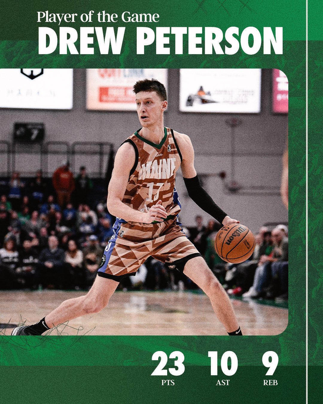缅因州凯尔特人  Player Of The Game : Drew Peter