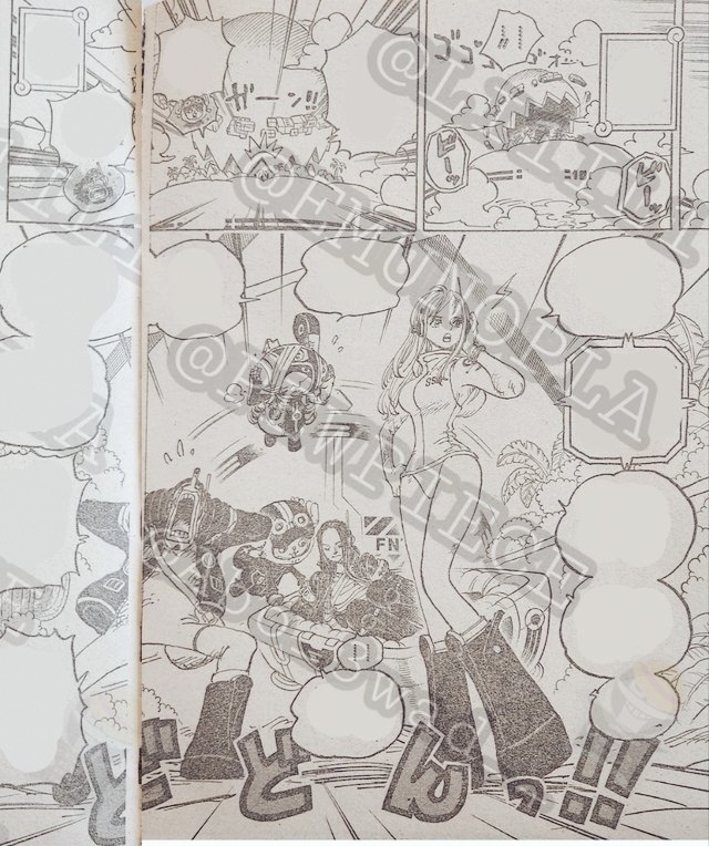#海贼王1105话漫画# 娜美罗宾乌索普乔巴现状！罗宾休息睡觉，娜美还是辣么美[