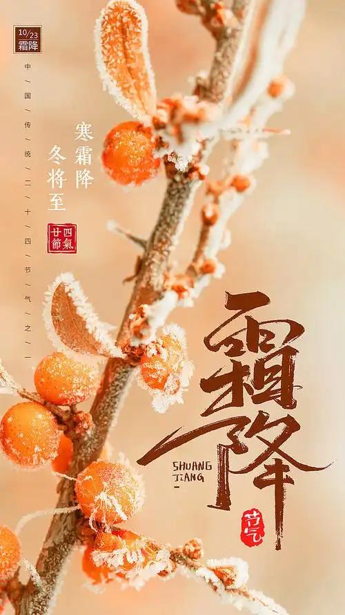 今日霜降，秋去冬来，这是自然的轮回，也是生命的历练。

霜降作为二十四节气之一，