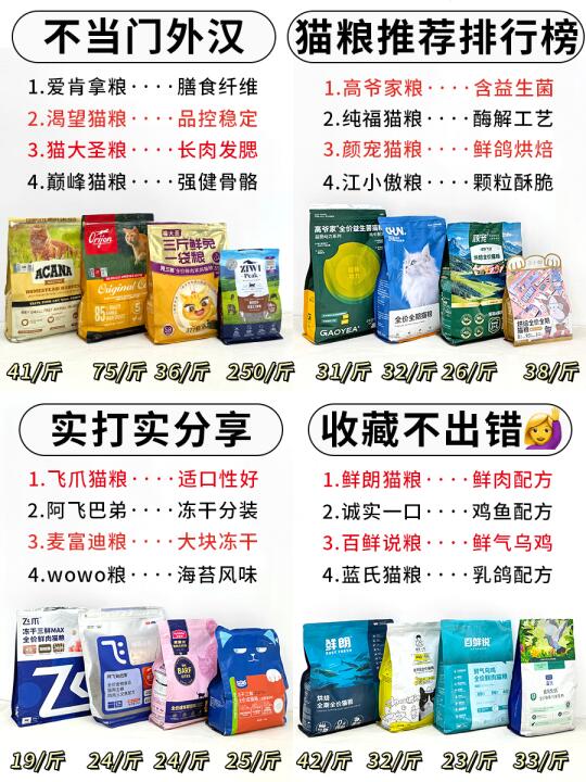 不当门外汉！猫粮推荐排行榜实打实分享~