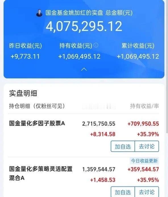 有基金经理实盘赚了一百多万！ 据不完全统计，目前实盘金额较大的基金经理是国金基金