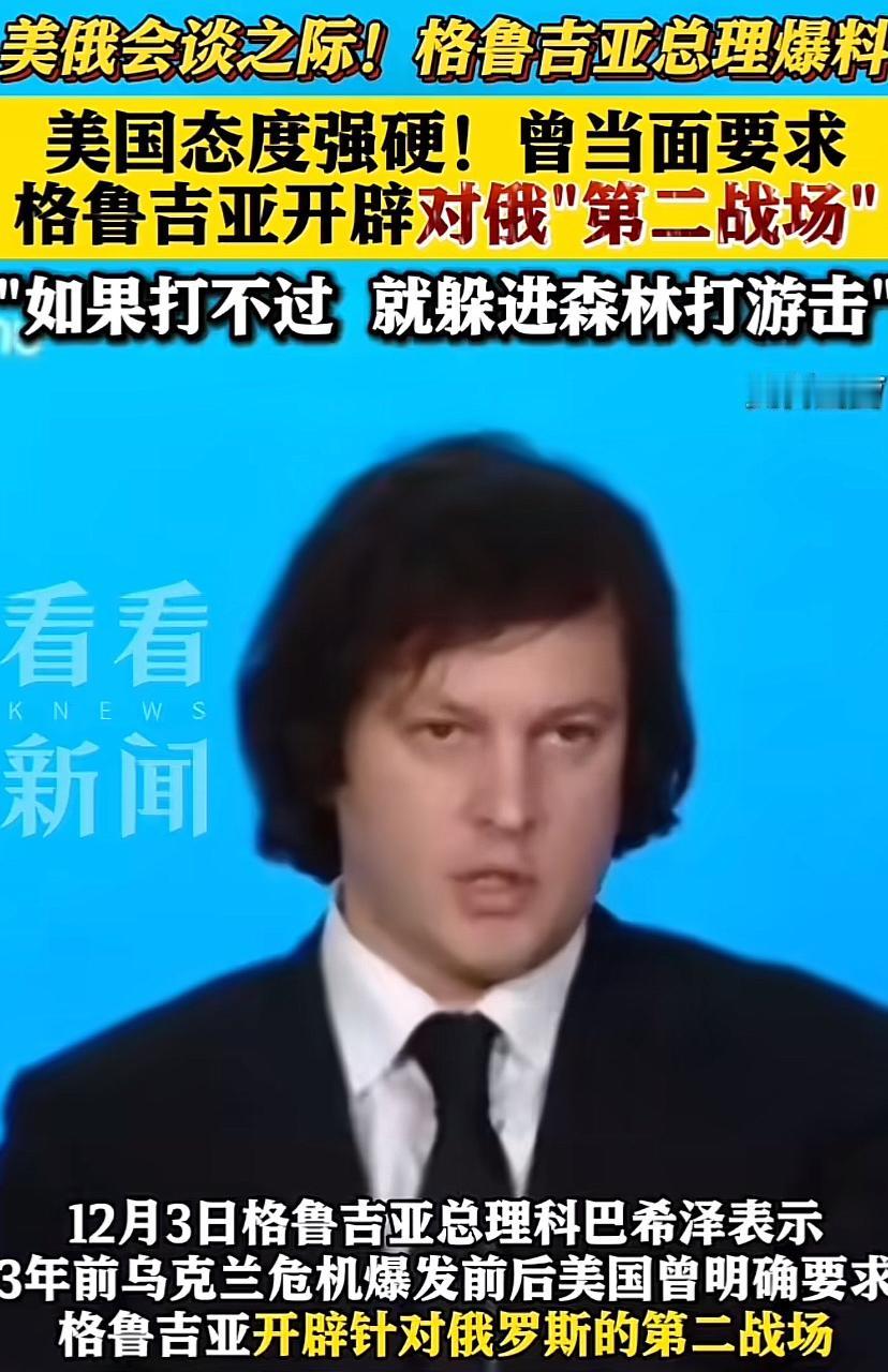 格鲁吉亚总理爆料，美国曾要求格鲁吉亚对俄罗斯开战，开辟第二战场，而且美国的态度非