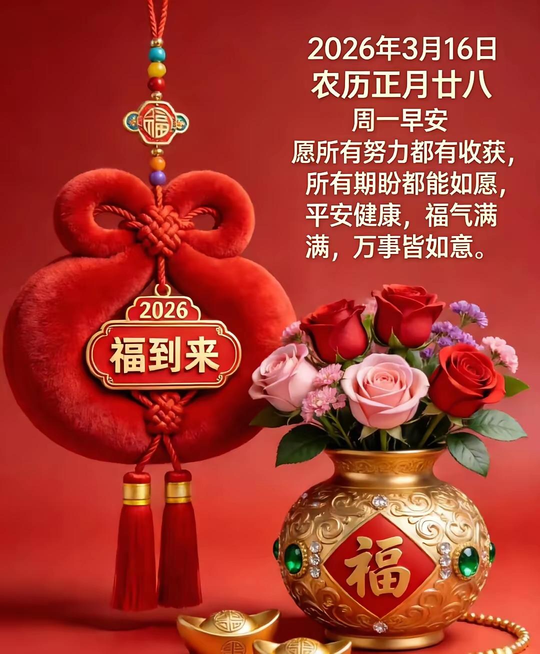 正月二十八愿我们所有的努力都有收获，所有的期盼都能如愿，诸事顺遂安康，平安喜乐！