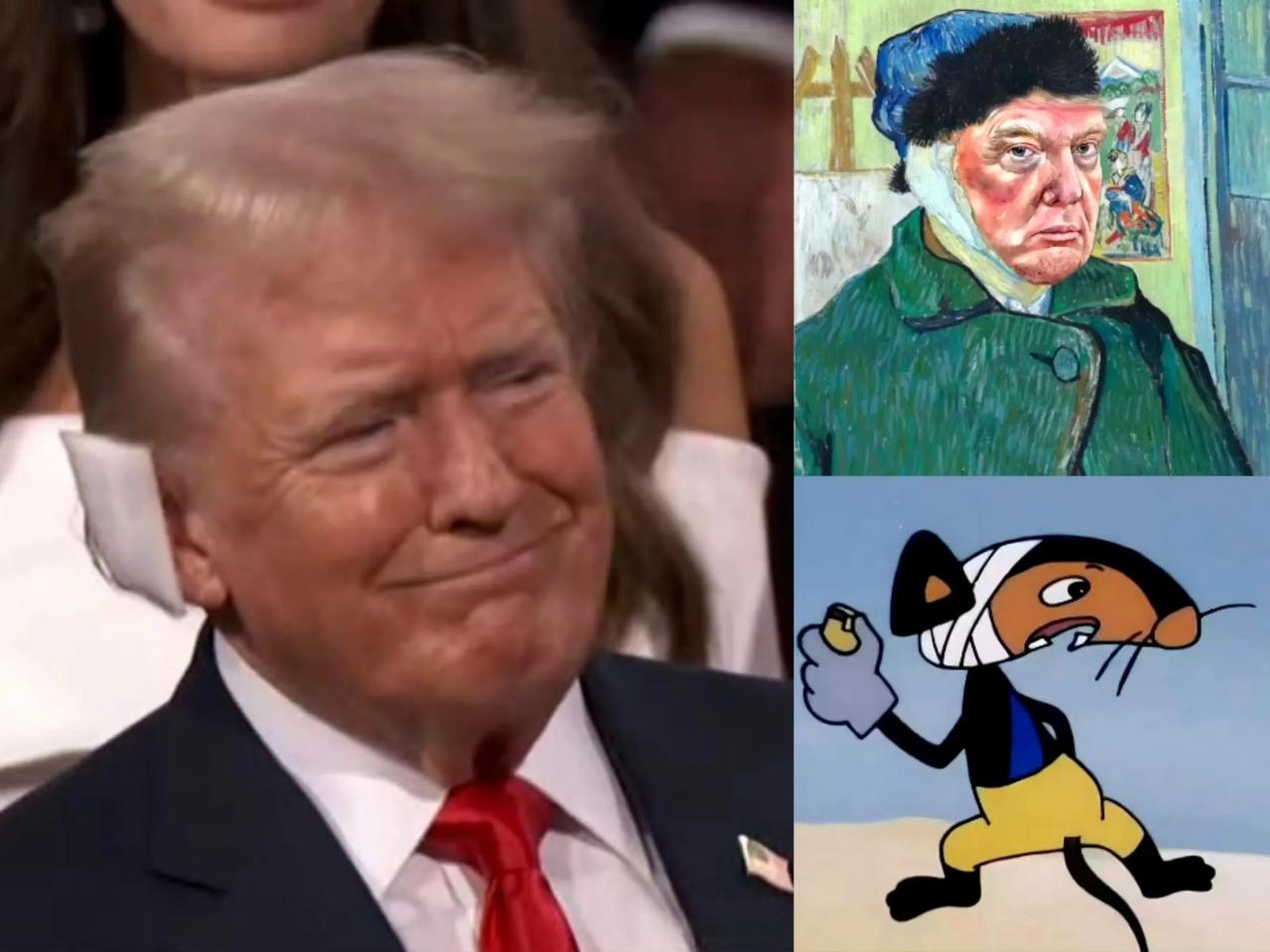 懂王劫后逢生！特朗普右耳缠着绷带出席了共和党大会，这也是他遭暗杀以来首次公开露面