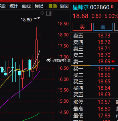 家居家纺板块资金集中发力，$星帅尔 sz002860$ 连续长阳拉升，现价18.
