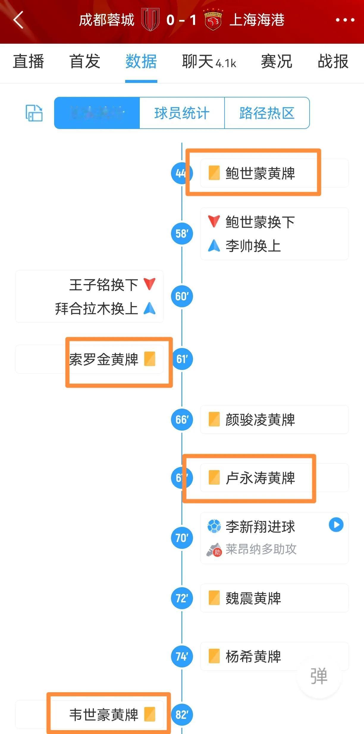 分析川沪战四次影响走势的疑似红牌吹罚
1.鲍世蒙打倒席尔瓦，这是几次红牌焦点的第