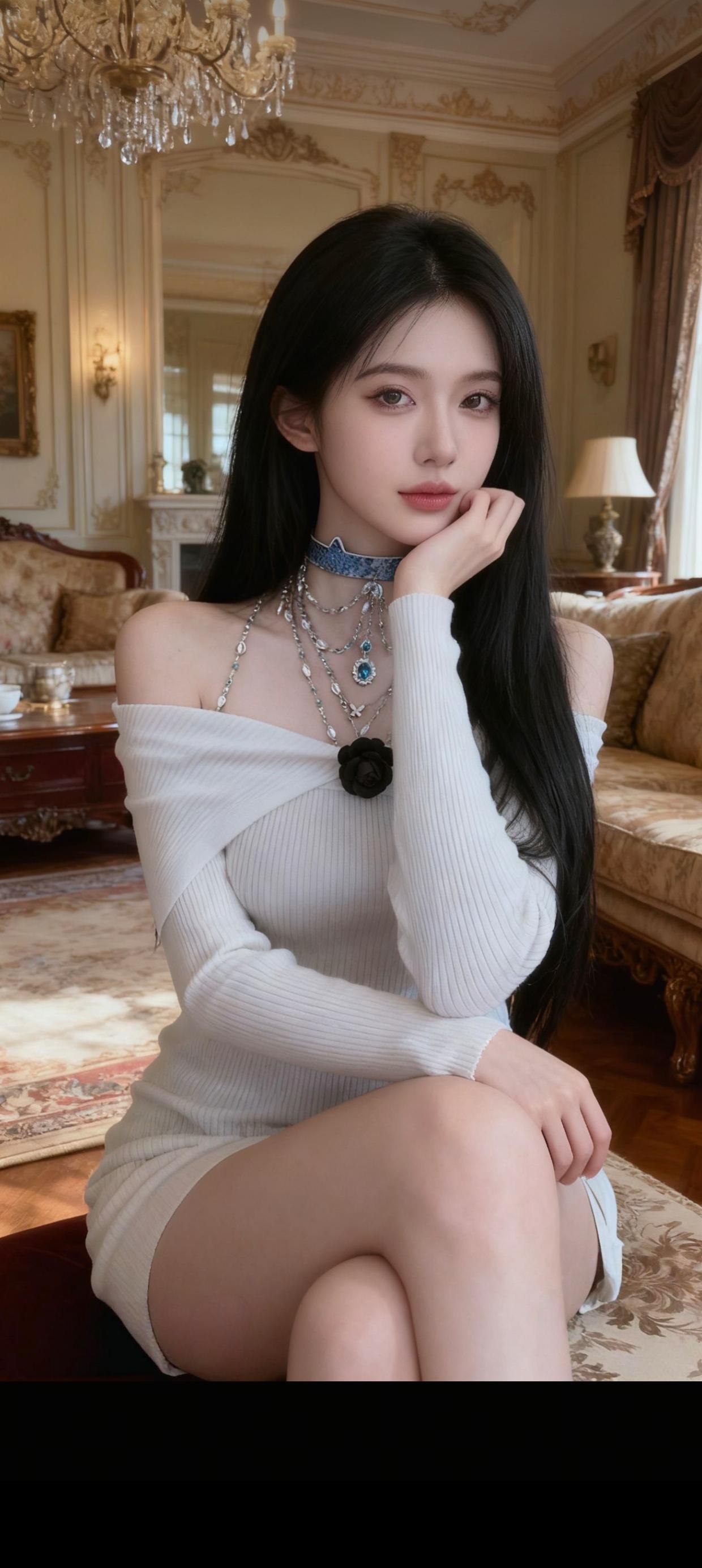 玉颜如花，静坐如画。