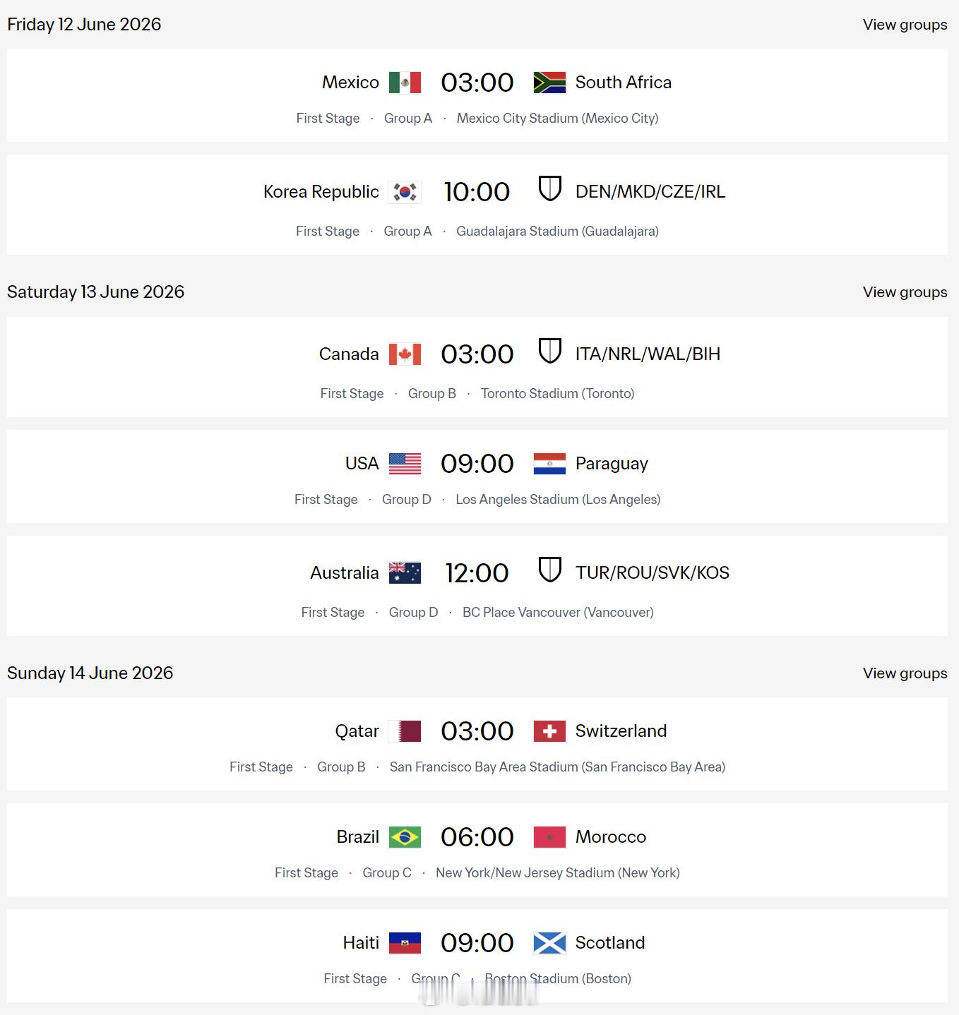 尽管经历过今年夏天的世俱杯，已经知道在美国搞的比赛，开球时间跨度会有多么大，阴间