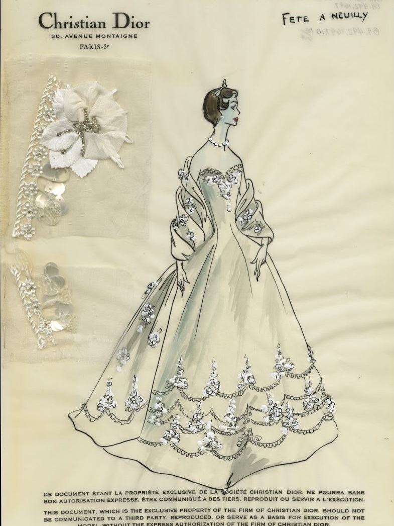想起存有Dior 1950s的手绘稿图，分享一下～ 