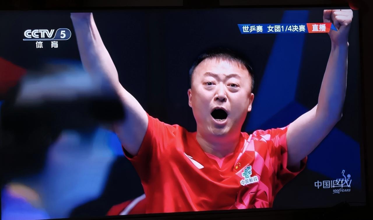 队员获胜后，主教练马琳尽情释放。