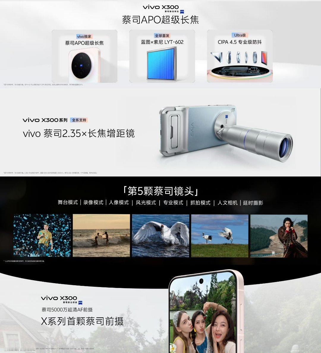 vivo X300蔡司长焦+前置：Pro级长焦｜蔡司APO超级长焦，蓝图×索尼L