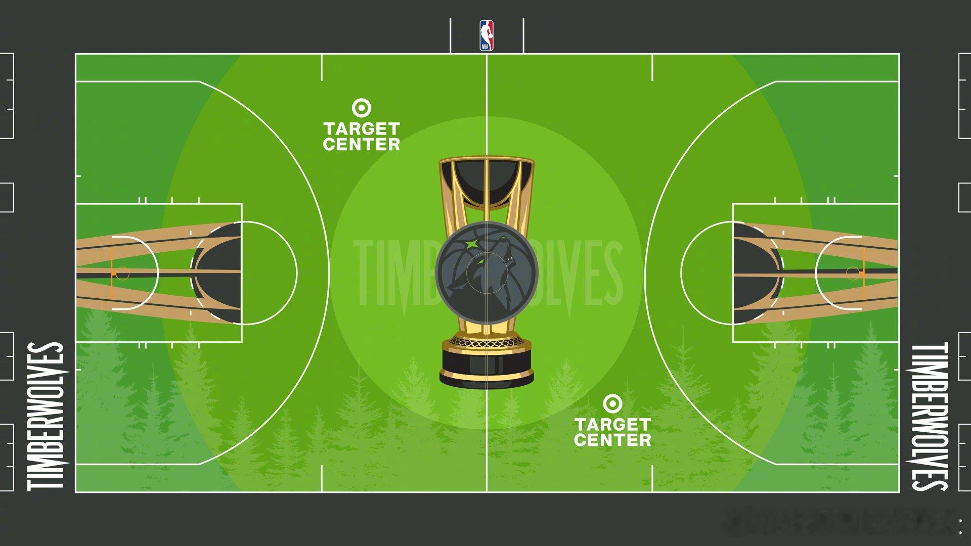 【🏆森林狼NBA杯地板细节🏆】今日森林狼主场迎来和火箭的NBA杯比拼，一起来