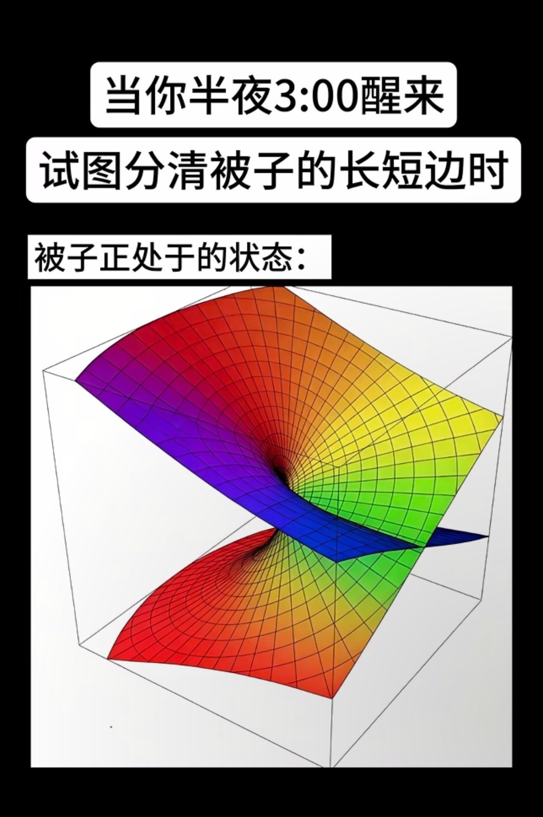 当半夜醒来试图分清被子长短边时 ​​​