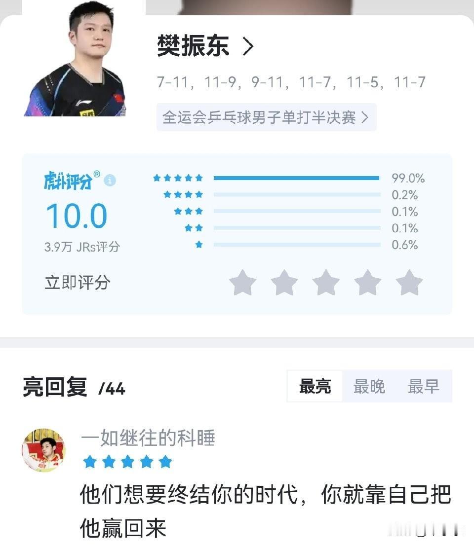 愈挫愈奋，越战越勇，他们想终结你的时代，你靠自己把你的时代赢回来！樊振东太励志了