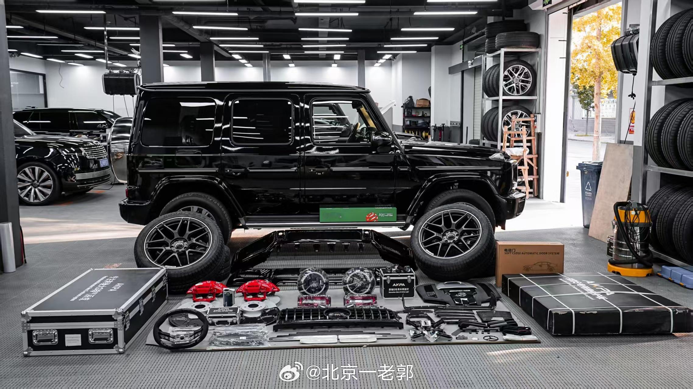 🔥黑武士G500到店爆改！暗夜G63太帅了！谁说G500不能变身暗夜王者？🚗