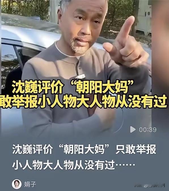 好久不见沈巍神侃，这次竟聊起“朝阳大妈”！他说她们只敢举报小人物，从来没见举报过