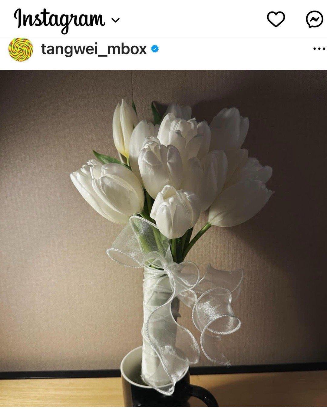 #汤唯[超话]##tangwei_mbox# ins发图了，白色郁金香吗？ ​​
