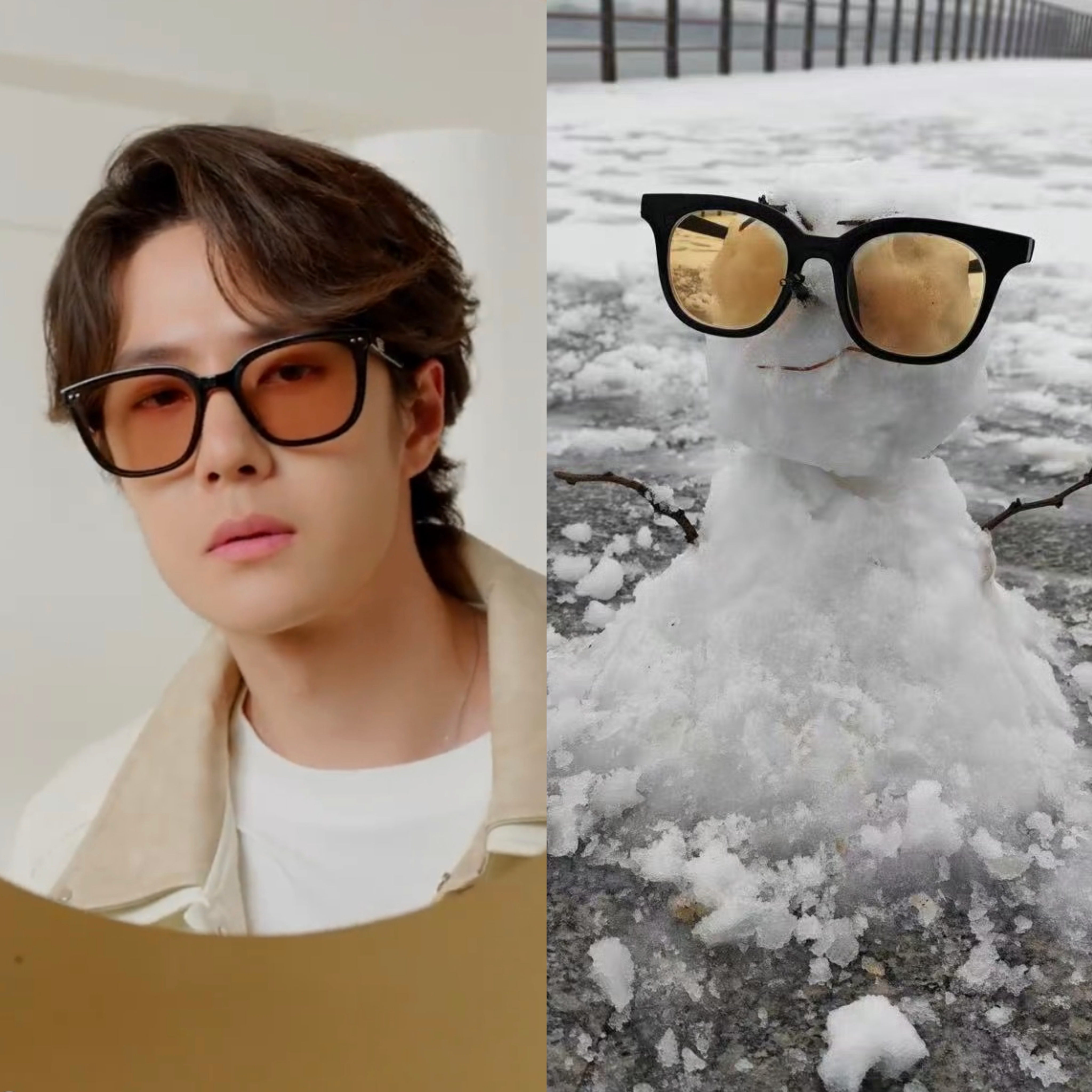 博君一肖 我真服了，这眼镜选的，你故意的吧？一般人有几个会戴这个颜色的太阳镜啊给