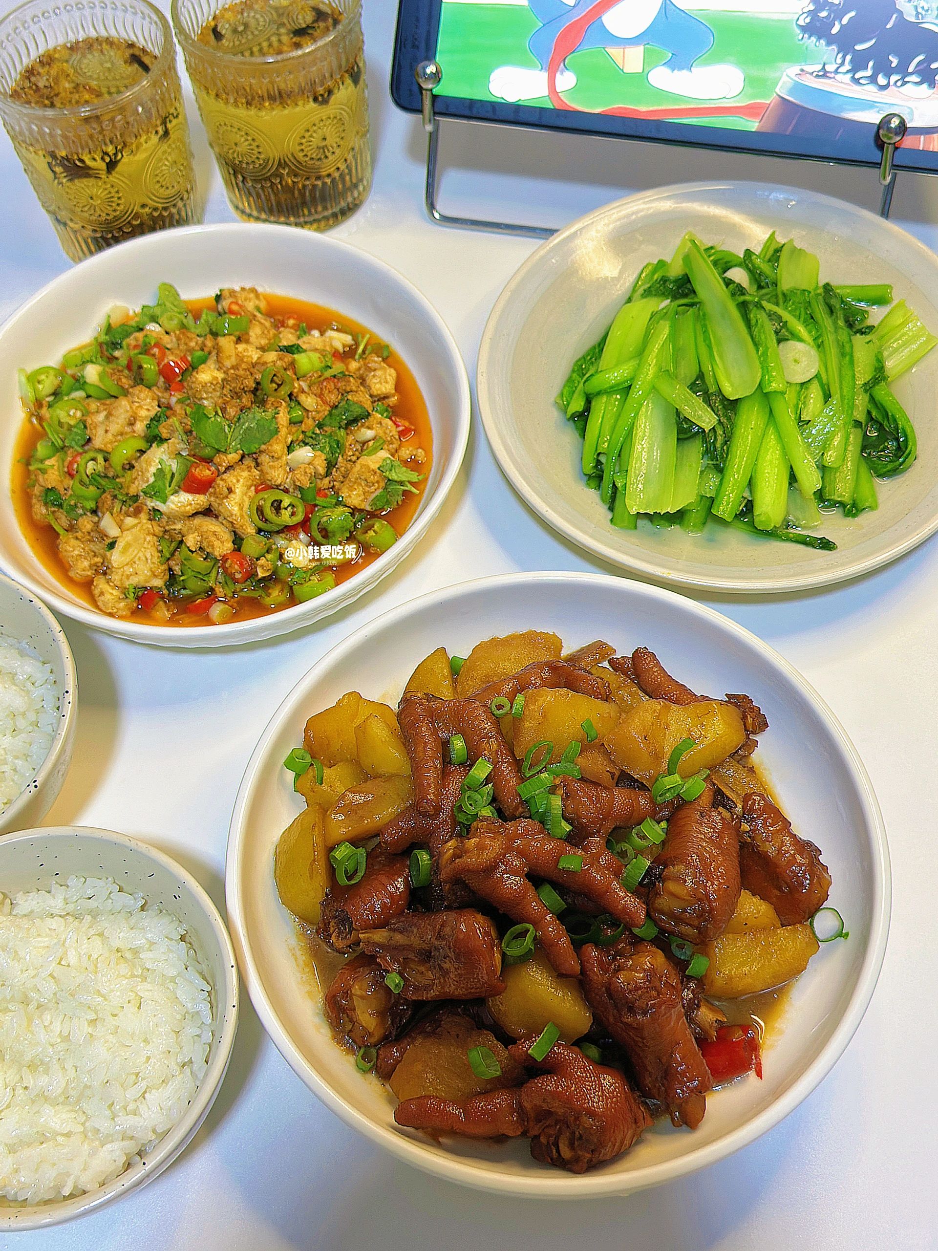 二人食晚餐✨鸡爪烧土豆➕酱豆腐🔥