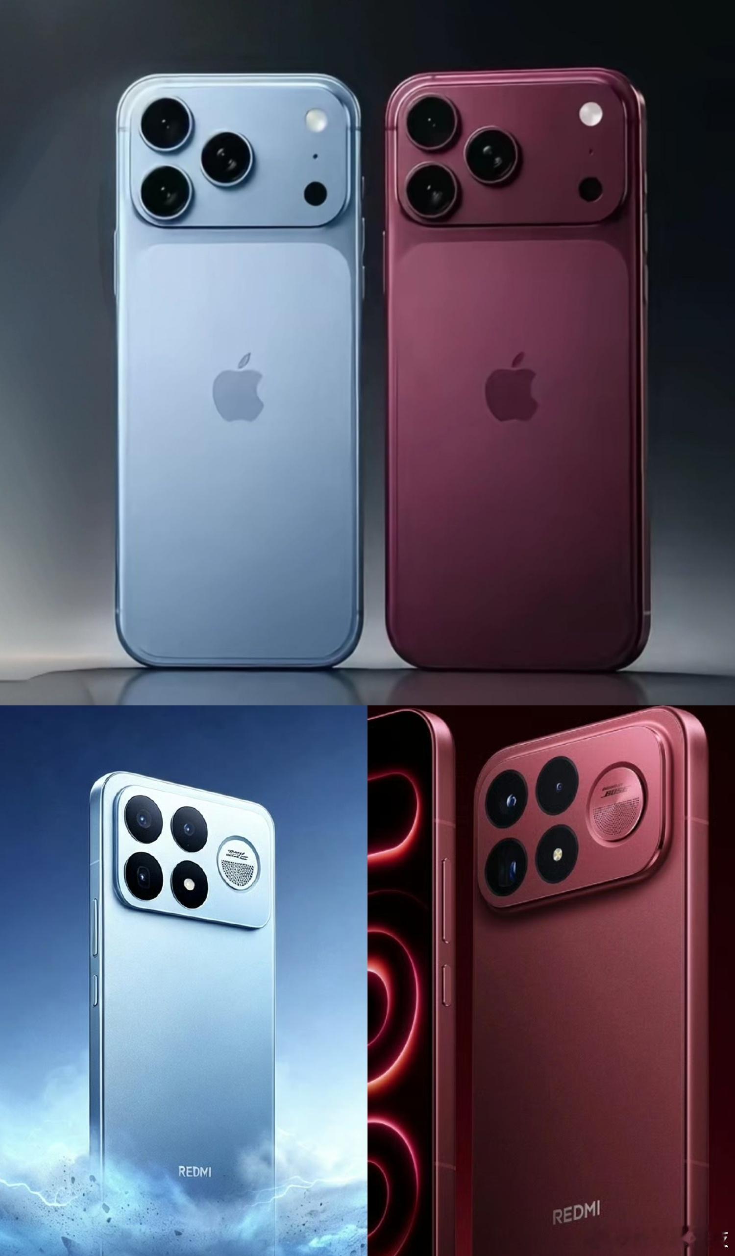 红米K100 Pro外观配色和网曝的iPhone 18系列高度相似不得不说，这一
