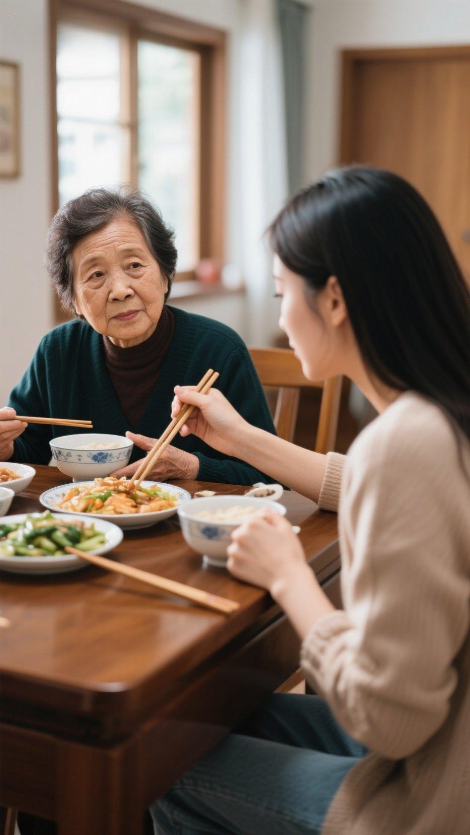 儿媳做饭，婆婆一口不吃，怎么办儿媳吃饭婆婆全程不碰碗筷！是嫌弃饭菜差，还是另有难