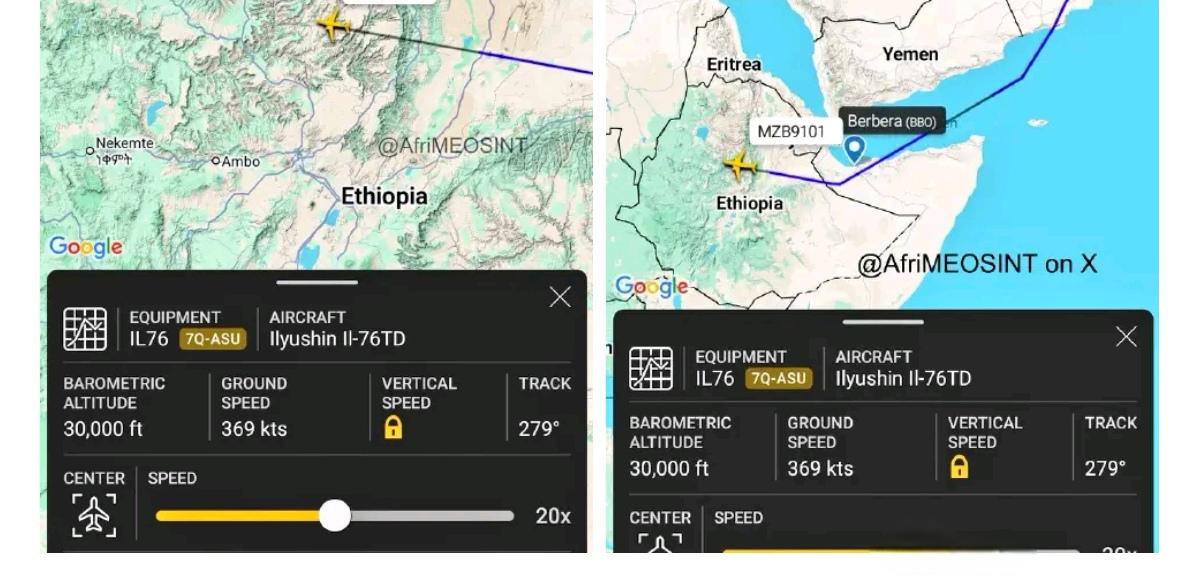 阿联酋首次直接通过埃塞俄比亚向苏丹叛军“快速支援部队”运输援助，今天阿联酋的飞机