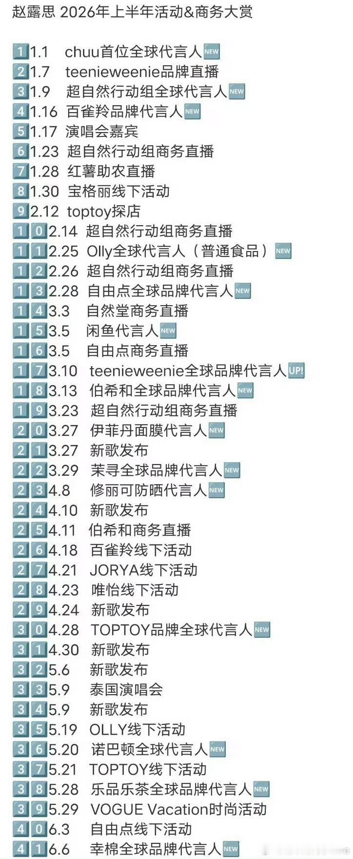 总有人问赵露思怎么还不进组，人家2026年全是商务根本没时间进组啊 